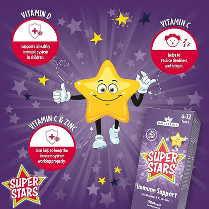 NATURES AID Super Starz Immune Support, 150 ML