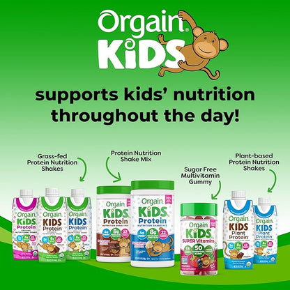 Orgain Kids Sugar Free Multivitamin Gummies, Vegan & Plant Based, 50 Superfoods, 15 Vitamins and Minerals, Immune Support and 3g of Fiber, Mixed Berry, Ages 4+, 1 Month Supply (60 Gummies)