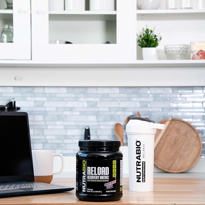 NutraBio Reload - Powerful Muscular Recovery Formula - Post-Workout Supplement - 3G Creatine - 8G BCAAs - 5G Glutamine - 30 Servings, Grape Berry Crush