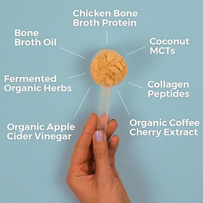 Keto Protein Powder by Ancient Nutrition, KetoPROTEIN with Fats from Bone Broth and MCT Oil, Vanilla, 18g Protein 11g Fat Per Serving, Gluten Free, 17 Servings