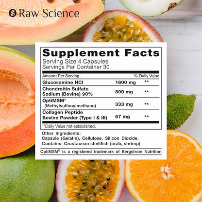 Glucosamine Chondroitin MSM Capsules - Joint Support Supplement for Adults, 2800 mg Triple Strength Vitamins: Glucosamine HCL, Chondroitin Sulfate with OptiMSM - Reduces Joint Discomfort, 120 Capsules