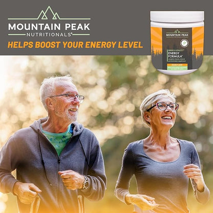 Mountain Peak Nutritionals Energy Formula - All in One Multi-Mineral Powder - Complete Nutrition, Vitamin, Mineral, and Electrolyte Supplement for Men & Women - Orange Flavor (255g, 30 Servings)