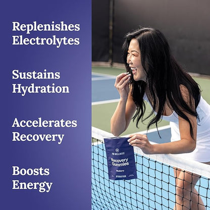 Electrolyte Recovery Gummies™ Blueberry Flavor Hydration Gummies with VitaBlue® Blueberries & Electrolytes - Exercise Recovery, Energy Boost, Replenishment & Antioxidants Non-GMO, Vegan, Gluten-Free