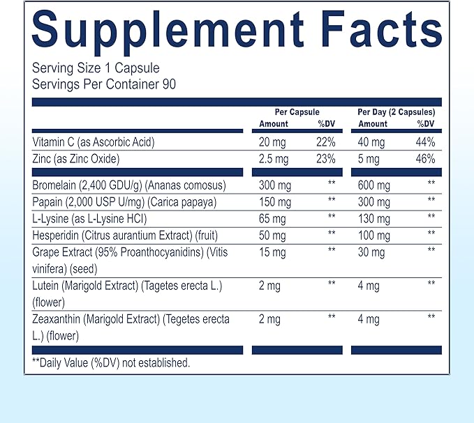 HARO Clear - Eye Health Supplements for Adults, Eye Vitamins with Lutein Zeaxanthin Bromelain L Lysine Supplements – A Powerful Booster for Eye Drops - Eye Health Vitamin, AREDS 2 Formula - 90 Caps