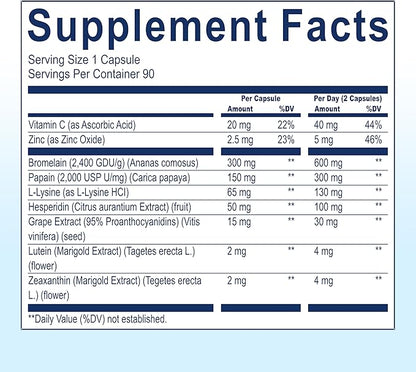 HARO Clear - Eye Health Supplements for Adults, Eye Vitamins with Lutein Zeaxanthin Bromelain L Lysine Supplements – A Powerful Booster for Eye Drops - Eye Health Vitamin, AREDS 2 Formula - 90 Caps