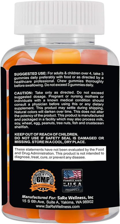 CLINICAL DAILY Fiber Max, Vegan High Fiber Gummies for Adults & Kids. Constipation Relief for Adults and Kids. Prebiotic Inulin Fiber Supplement Gummies. 90 Gluten-Free Laxative Gummies for Gut Repair