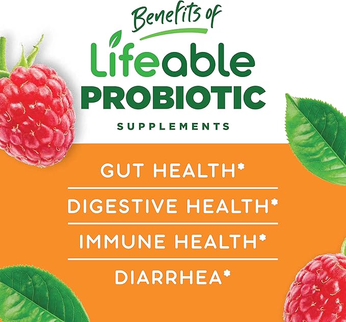 Lifeable Sugar Free Probiotics with Prebiotics Fiber for Kids – Great Tasting Natural Flavor Gummy Supplement – Keto Friendly Probiotic Chewable – 90 Gummies