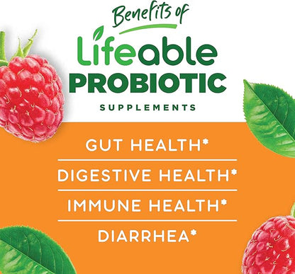 Lifeable Sugar Free Probiotics with Prebiotics Fiber for Kids – Great Tasting Natural Flavor Gummy Supplement – Keto Friendly Probiotic Chewable – 90 Gummies