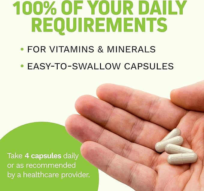 Herbtonics Whole Food Multivitamin for Women | Made with Superfoods, Real Raw Veggies, Fruits, Vitamin E, A, B Complex | Womens Multivitamin | Non-GMO 120 Vegan Capsules