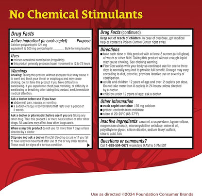 Fibercon (Caplets) Fiber Therapy for Regularity with Calcium Polycarbophil, 140 Count