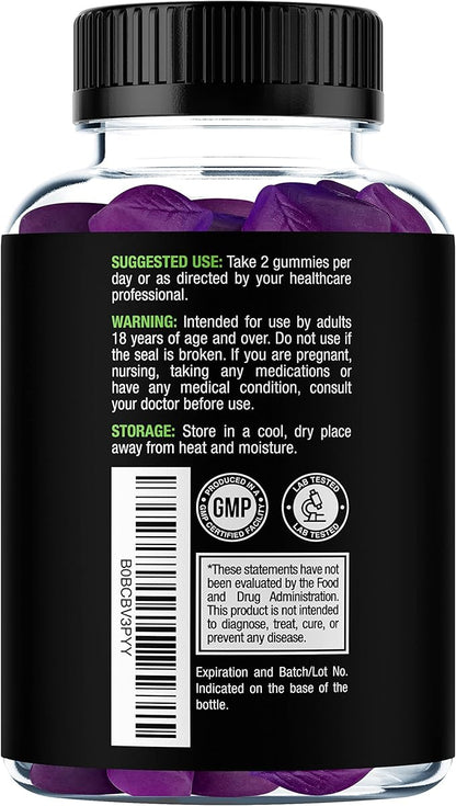 Sakoon nutrition Irish Sea Moss Gummies w/Elderberry & Black Seed Oil - Beauty, Joints & Immune Support | Rich in Vitamins, Raspberry Flavor | 60 Gummies