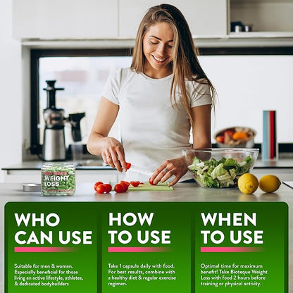 Bioteque Lab Weight Loss Diet Capsules, Natural Appetite Suppressant, Fat Burner for Women and Men with Apple Cider, Green Coffee Bean Extract, Cinnamon, Cayenne Pepper Metabolism Booster