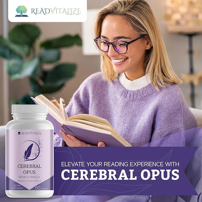 Cerebral Opus Brain Supplements for Memory and Focus - with Vitamin D, Folic Acid & Phosphatidylserine - Advanced Memory Formula to Boost Energy & Reduce Brain Fog (60 Capsules)