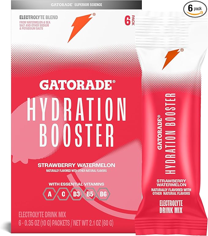 Gatorade Hydration Booster, Strawberry Watermelon, Makes 20 Fl Oz (Pack of 6)