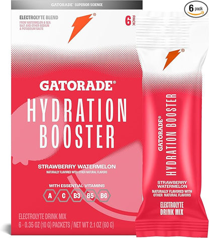 Gatorade Hydration Booster, Strawberry Watermelon, Makes 20 Fl Oz (Pack of 6)