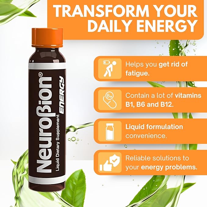 Neurobion Energy Liquid Dietary Supplement Multivitamins + Enegy Blend 10 vials x 250 ml