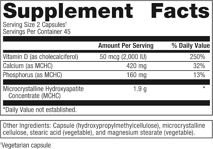 Metagenics Bone Builder Plus - MCHC Supplement - High-Absorption - 2000 IU Vitamin D - with Calcium & Phosphorus - Non-GMO & Gluten-Free - 90 Capsules