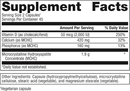 Metagenics Bone Builder Plus - MCHC Supplement - High-Absorption - 2000 IU Vitamin D - with Calcium & Phosphorus - Non-GMO & Gluten-Free - 90 Capsules