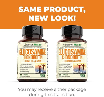 Glucosamine Chondroitin MSM and Turmeric Supplement - Joint Support Supplement for Women & Men with Boswellia & Glucosamine Sulfate 1500mg. Used for Cartilage & Joint Health & Flexibility - 2 Pack