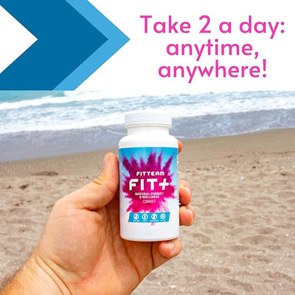 FIT Plus Organic Energy and Wellness Capsules - Organic Energy Vitamin Supplements - Mental Focus, Energy, and Metabolism Boost - Mood Support and Antioxidants - 60 Count Capsules