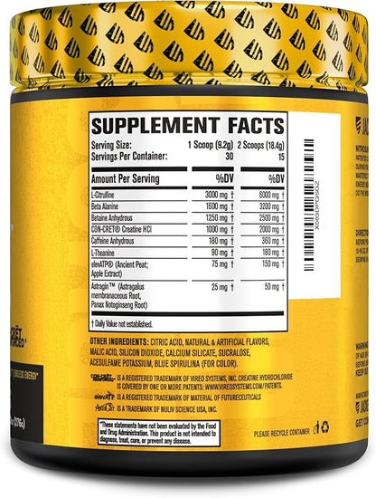 Jacked Factory Nitrosurge Build Pre Workout with Creatine for Muscle Building - Con Cret Creatine Powder & elevATP for Intense Energy, Powerful Pump, & Endless Endurance - 30 Servings, Blue Raspberry