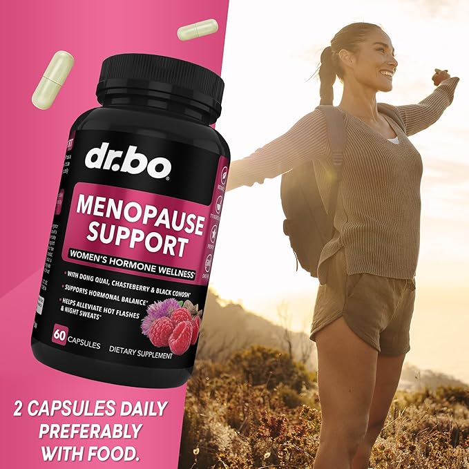 Menopause Supplements for Women Support Pills - Natural Menopause Relief for Hot Flashes, Night Sweats & Mood Swings with Dong Quai, Chasteberry & Black Cohosh - Hormone Balance for Women Supplement