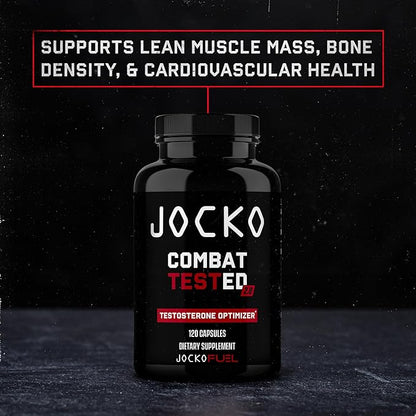 Jocko Fuel Test Booster for Men - Natural Endurance, Stamina, & Strength Booster - Muscle Builder for Men & Nitric Oxide Support with Ginger Root, Shilijat, & Tongkat Ali, 120ct (30 Servings)