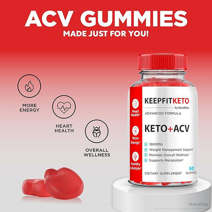 (3 Pack) KeepFit Keto ACV Gummies, Official Keep Fit Keto+ACV Gummies, Premium Apple Cider Vinegar, All Natural Keto Plus ACV Formula, ACV Keto Gomitas Reviews (180 Gummies)