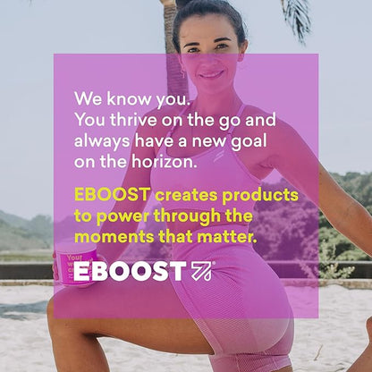 EBOOST POW Natural Pre Workout Powder –15 Packets - Berry Melon Fizz - A Pre Workout Supplement for Performance, Joint Mobility Support, Energy, Focus - Men & Women - Non-GMO, Gluten-Free, No Creatine