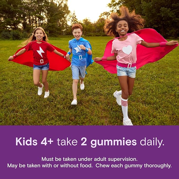 SmartyPants Kids Immunity Elderberry Gummies: Kids Immune Support Supplement, Vitamin C, Vitamin D, Vitamins B6 & B12 and Zinc, Gluten Free, Elderberry Flavor, 60 Count (30 Day Supply)