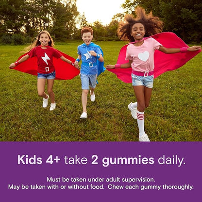 SmartyPants Kids Immunity Elderberry Gummies: Kids Immune Support Supplement, Vitamin C, Vitamin D, Vitamins B6 & B12 and Zinc, Gluten Free, Elderberry Flavor, 60 Count (30 Day Supply)