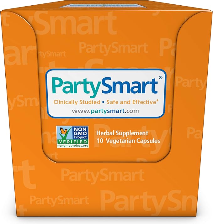 Himalaya PartySmart, One Capsule for a Better Morning After Drinking, Plant Based, Liver Support, Alcohol Breakdown, Clinically Studied, Non-GMO, Herbal Supplement, 10 Capsules