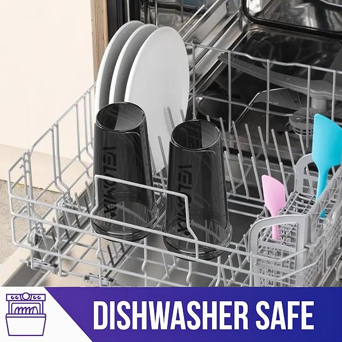 -4 PACK- 28 oz Shaker Cups for Protein Shakes - 4x Wire Whisk | BPA-Free & Dishwasher Safe | Leak Proof Protein Shaker Bottles for Protein Mixes | Large Blender Shaker Bottle Pack (4 Black)