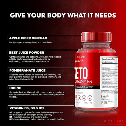 Keto Crave Gummies - Keto Crave ACV Gummies, Keto Crave for Advanced Weight Loss, Keto + ACV Gummy, Maximum Strength Supplement, KetoCrave Gomitas Reviews (60 Gummies)