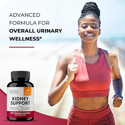 Sandhu's Kidney Cleanse Detox & Repair Support Supplement for Men and Women | with Cranberry Extract | Helps Support Kidney & Urinary Tract Health | 60 Vegetarian Capsules