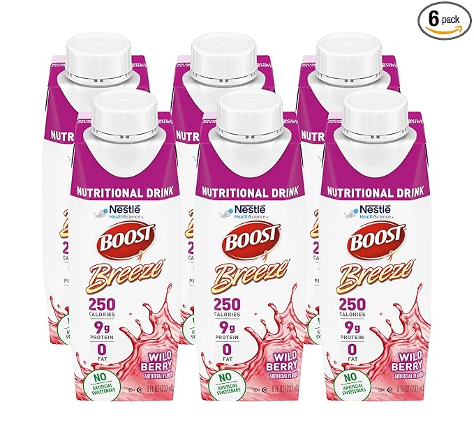 Boost Breeze Nutritional Drink Wildberry, 8 Fl Oz (Pack of 6)