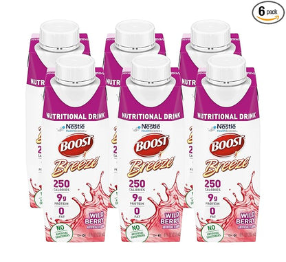 Boost Breeze Nutritional Drink Wildberry, 8 Fl Oz (Pack of 6)