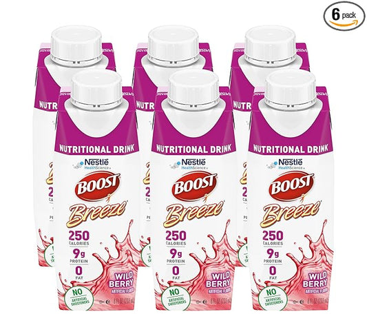 Boost Breeze Nutritional Drink Wildberry, 8 Fl Oz (Pack of 6)