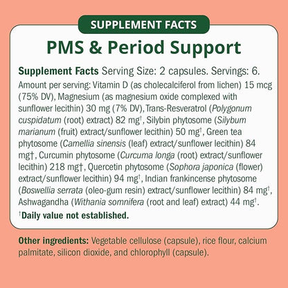 PMS & Period Relief - Menstrual Cramp Relief: No More Period Cramps, Mood Swings, or Bloating. PMS Supplement for Happy Hormones and Period Relief. (12 Count)