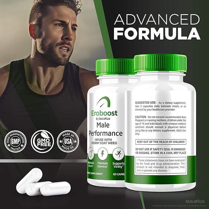Eroboost Supplement for Men, Eroboost Male Supplement, Daily Nutrition to Support Peak Performance and Overall Wellness, Official Ero Boost Formula Reviews (60 Capsules)