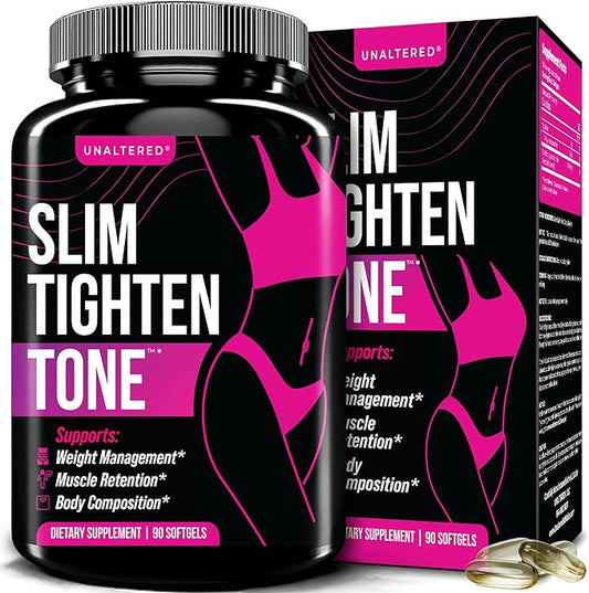 UNALTERED Slim Tighten Tone - CLA Supplement for Women - Supports Waistline, Healthy Metabolism, & Long-Term Weight Management - Natural, Caffeine-Free Diet Pills - 90 Softgels
