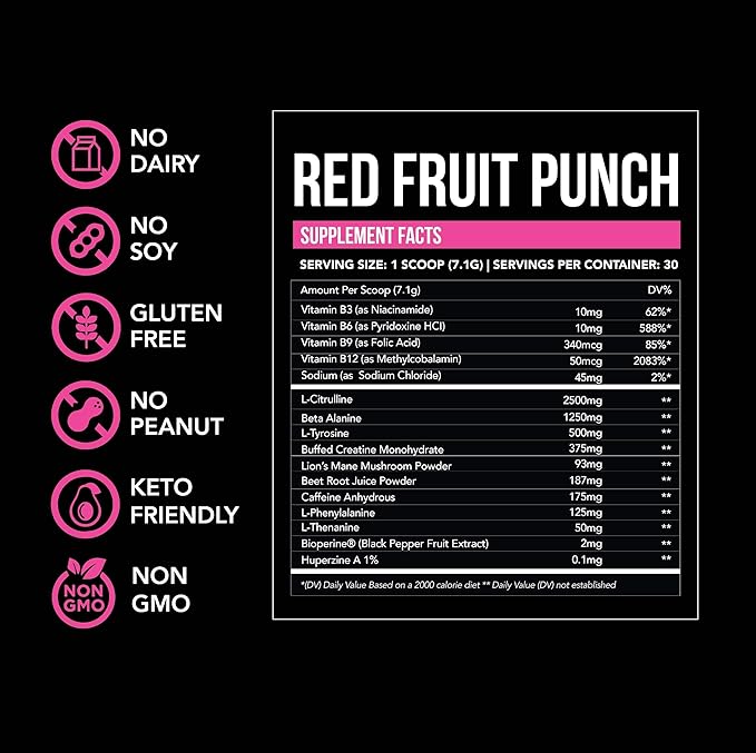 Fruit Punch Energy Rush -Pre Workout