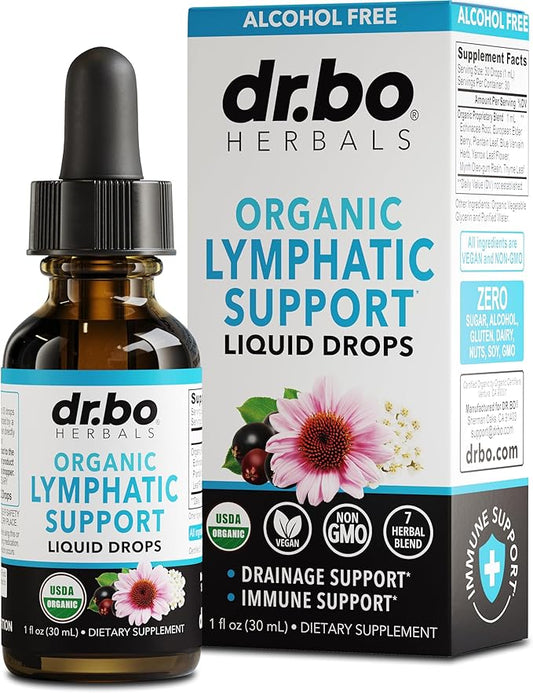 Lymphatic Drainage Supplements Drops - Organic Lymphatic Support Liquid Drops Cleanse with Echinacea for Lymph System Support Supplement, Lymph Node Detox Lymphatic System Drainage - 1oz Vegan Non-GMO