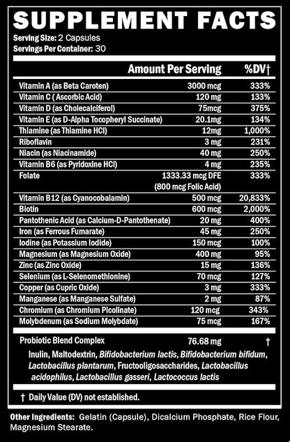 Journey Bariatric Multivitamin Supplement with Probiotics & Iron | Complete Essential Nutrients for Pre- & Post-Surgery Health