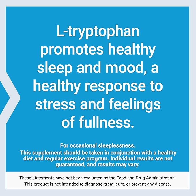Life Extension L-Tryptophan, 500 mg, Encourages Healthy Serotonin Levels and Promotes Healthy Sleep, Mood, Stress Response & Satiety, Gluten-Free, Non-GMO, Vegetarian, 90 Capsules