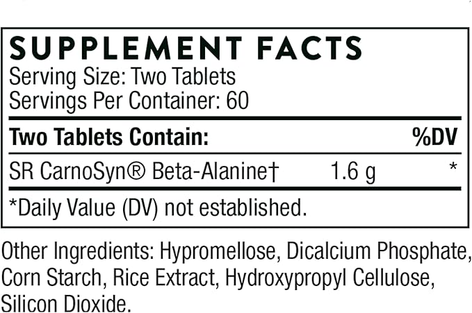 THORNE Beta Alanine Sustained Release - Amino Acid for Muscle Output and Endurance - NSF Certified for Sport - 120 Tablets - 60 Servings