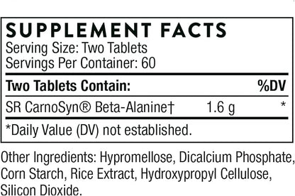 THORNE Beta Alanine Sustained Release - Amino Acid for Muscle Output and Endurance - NSF Certified for Sport - 120 Tablets - 60 Servings