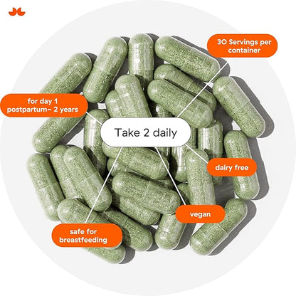 M.O.O. Postnatal Vitamins with Lactation Support - Postpartum Recovery, Lactation Supplement for Breastfeeding Women, 7-Ingredient Superfood Postnatal Formula, Overcomes Hormonal Balance | 60 Capsules