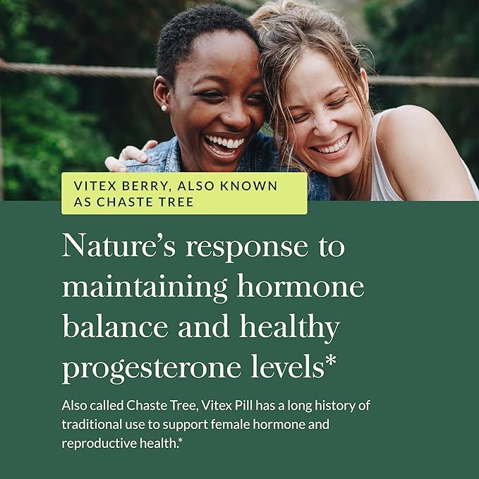 Gaia Herbs Vitex Berry - Supports Hormone Balance & Fertility for Women - Healthy Progesterone for Menstrual Health - 60 Vegan Caps (30-Day Supply)