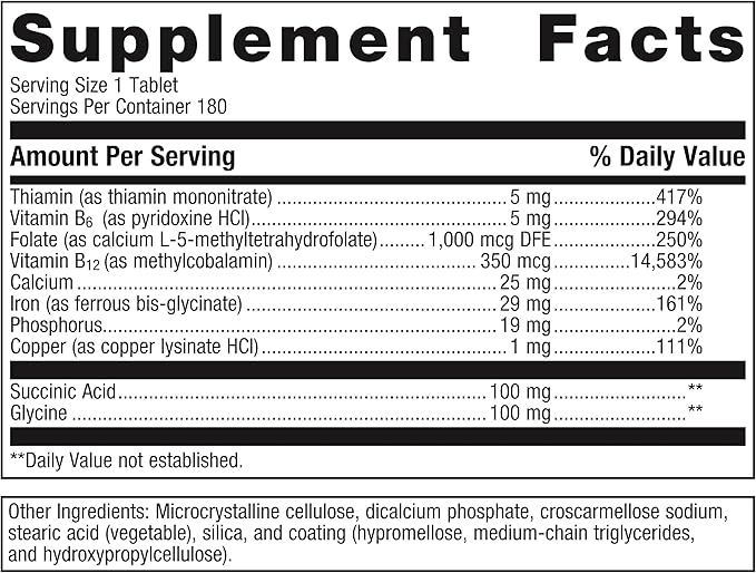 Metagenics Hemagenics - Iron Supplement - Non-Constipating - Vitamin B12, B6 & Folate - Supports Formation & Maintenance of Healthy Red Blood Cells* - Non-GMO, Gluten-Free & Vegetarian - 180 Count